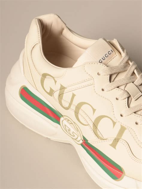 gucci off white vintage logo rhyton sneakers|gucci rhyton black and white.